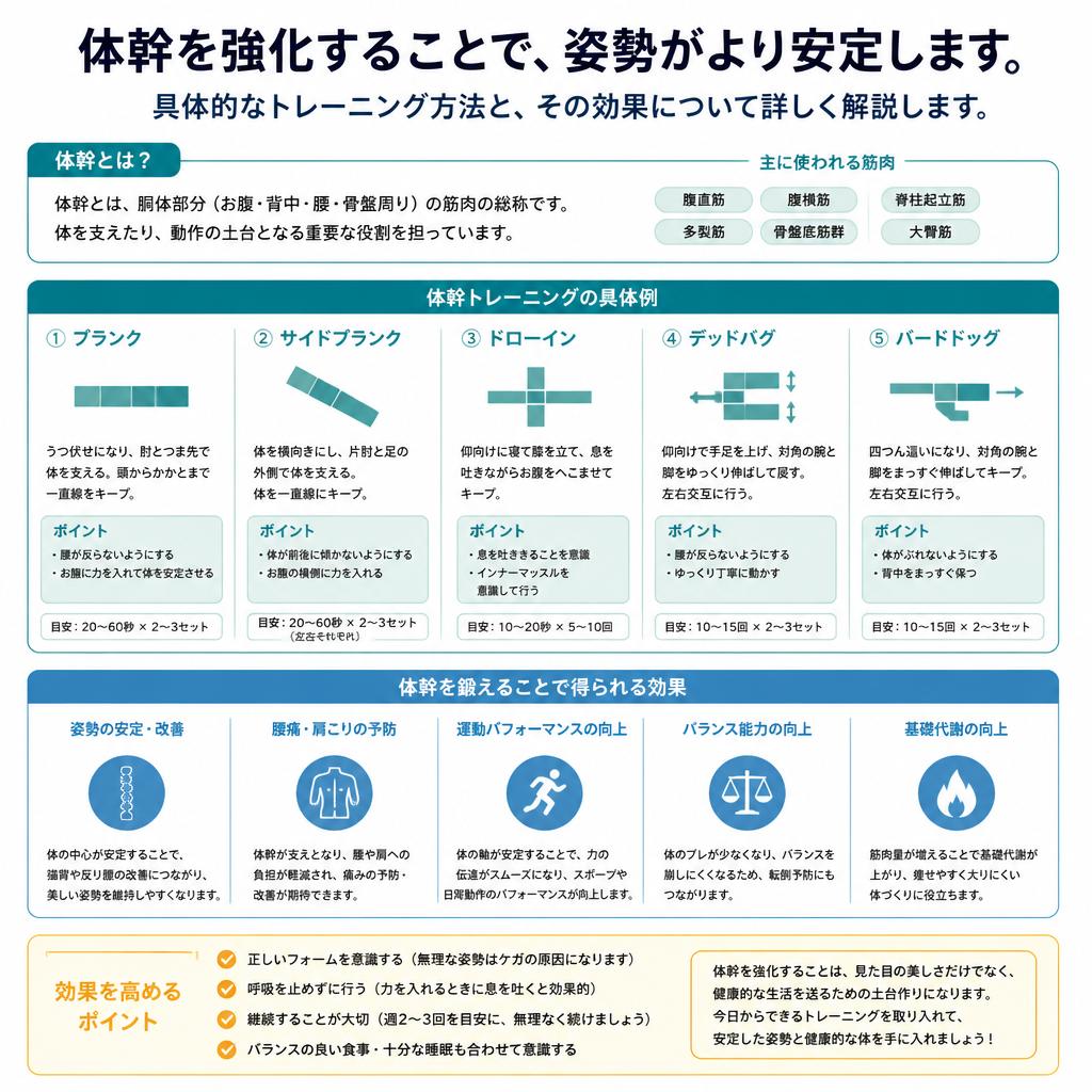 体幹トレーニングで安定性をアップ