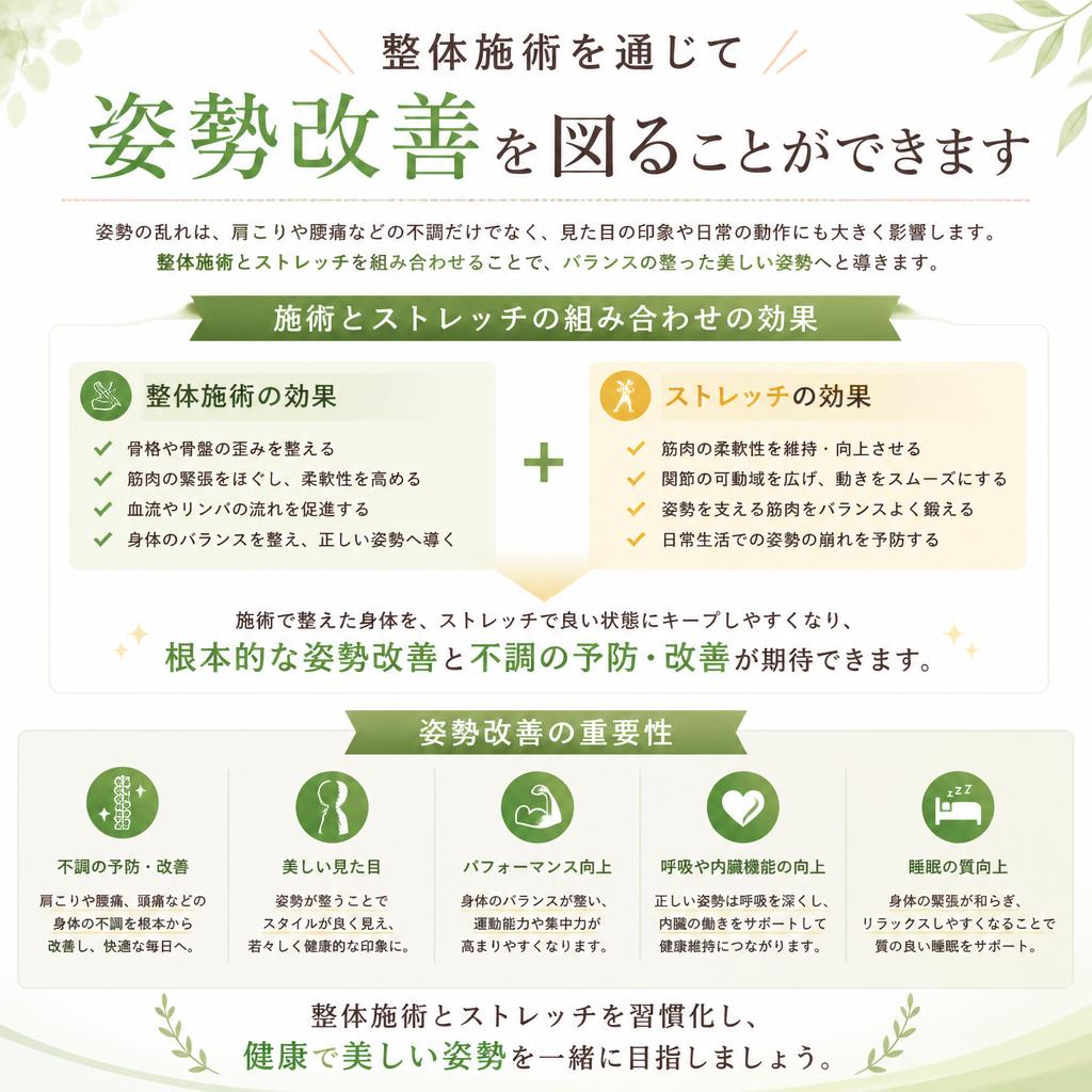 施術とストレッチの組み合わせ