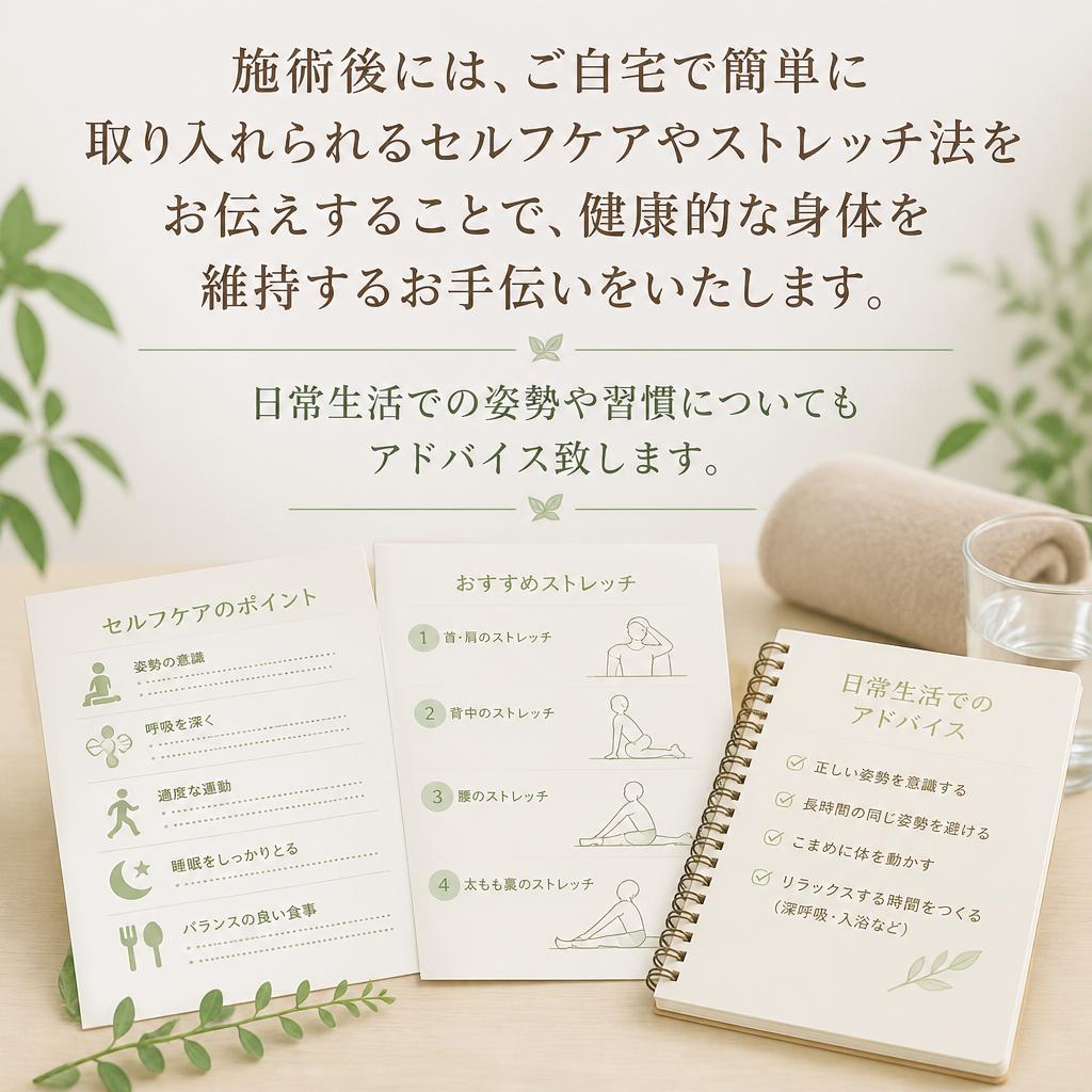 施術後も続けられるアドバイス