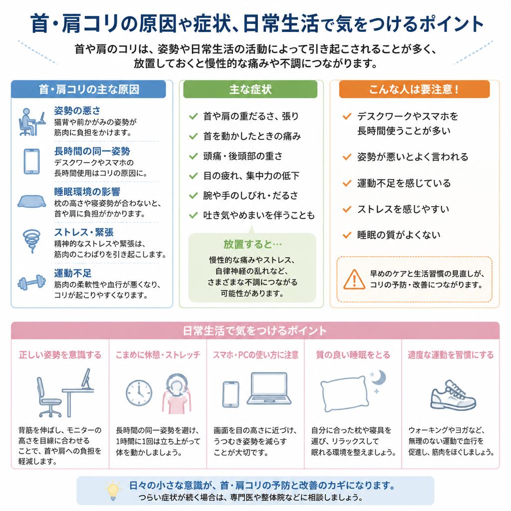 首肩コリが引き起こす身体の不調
