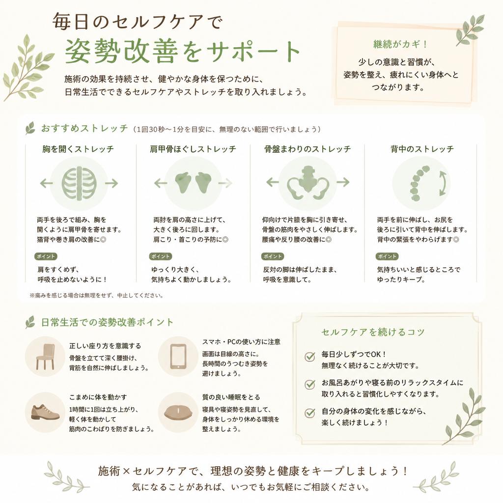 姿勢改善に役立つセルフケア
